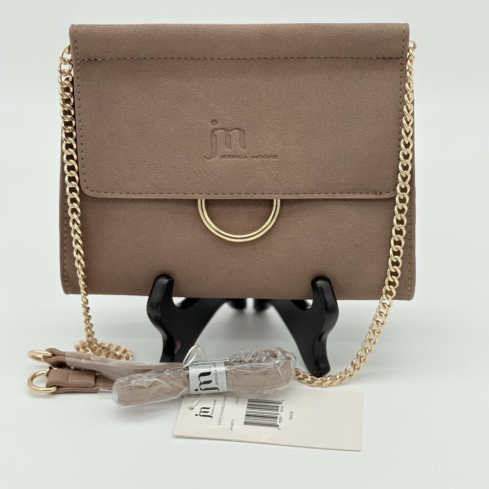 Jessica Moore Fawn Suede SM Crossbody Handbag Purse JM-381FN (Retail $99.99) NWT